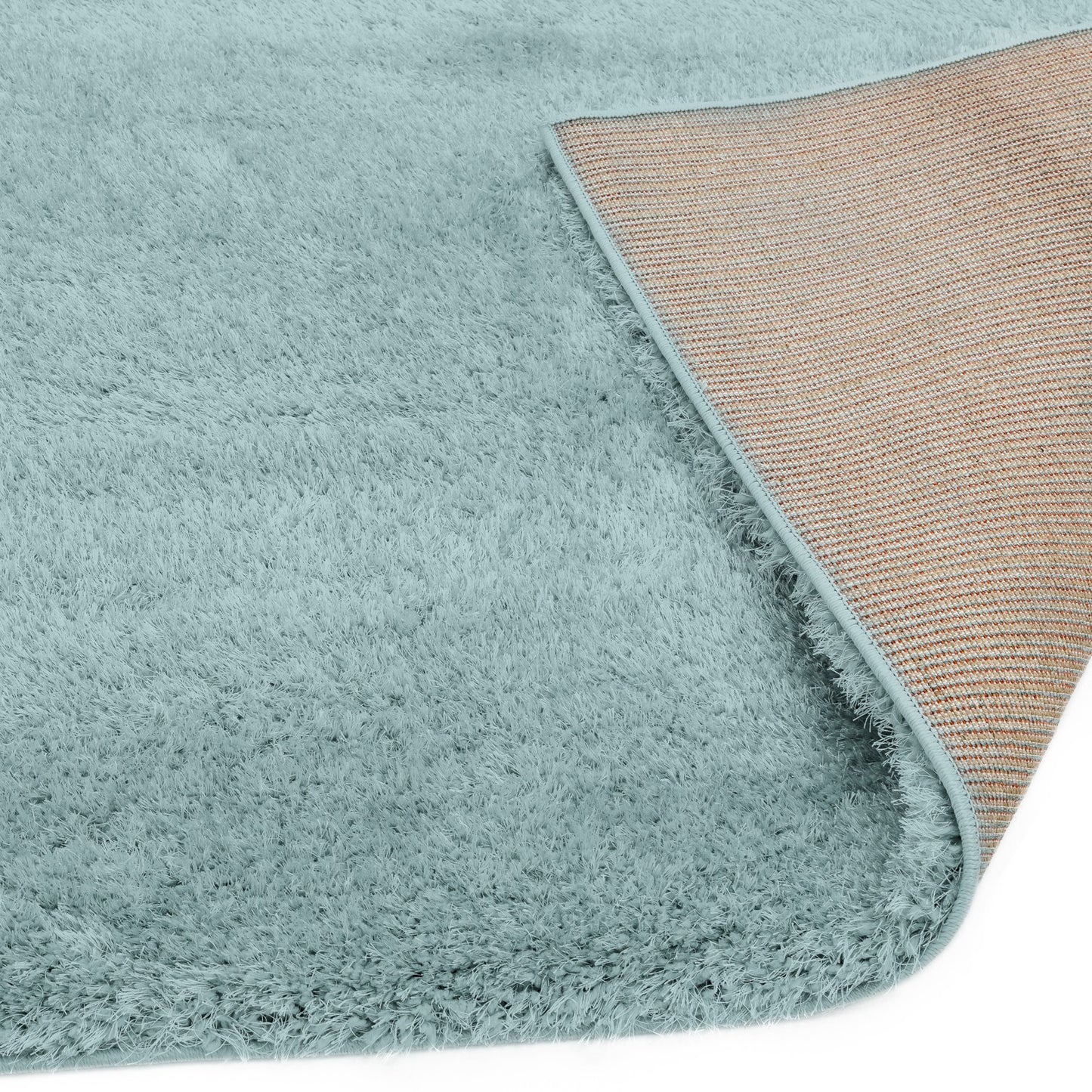 Payton Shaggy Soft Shimmer Rugs in Duck Egg Blue