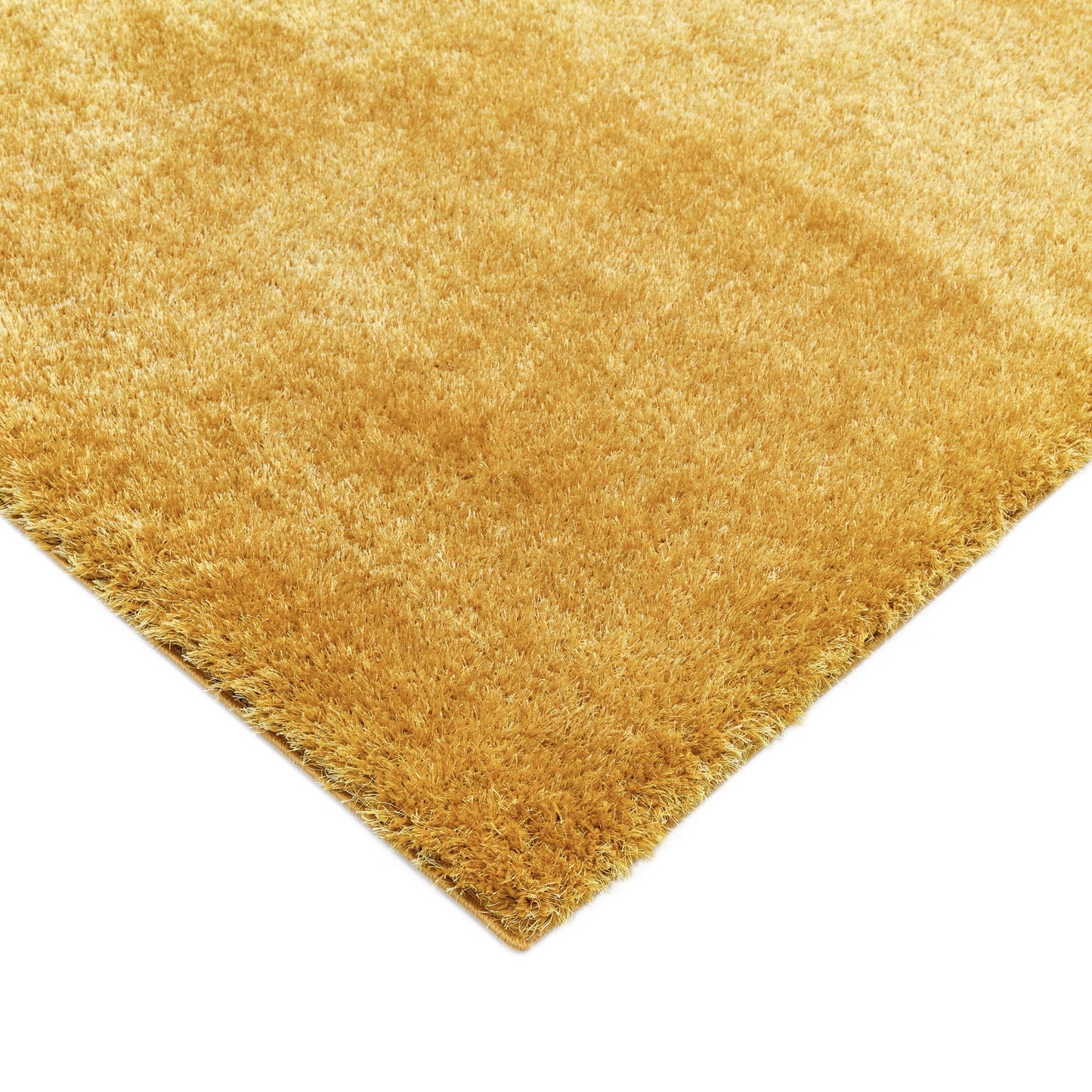 Payton Shaggy Soft Shimmer Rugs in Gold Yellow