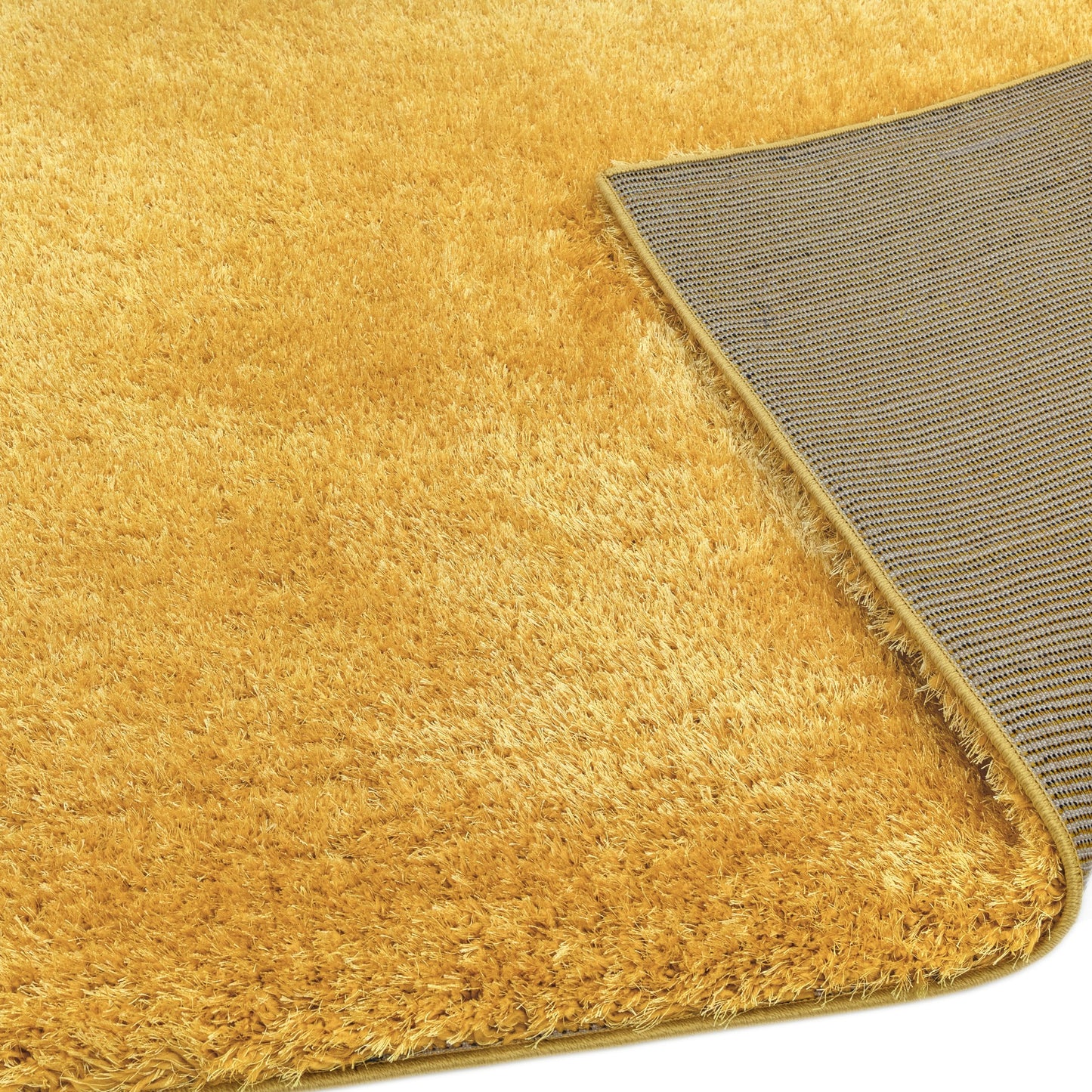 Payton Shaggy Soft Shimmer Rugs in Gold Yellow