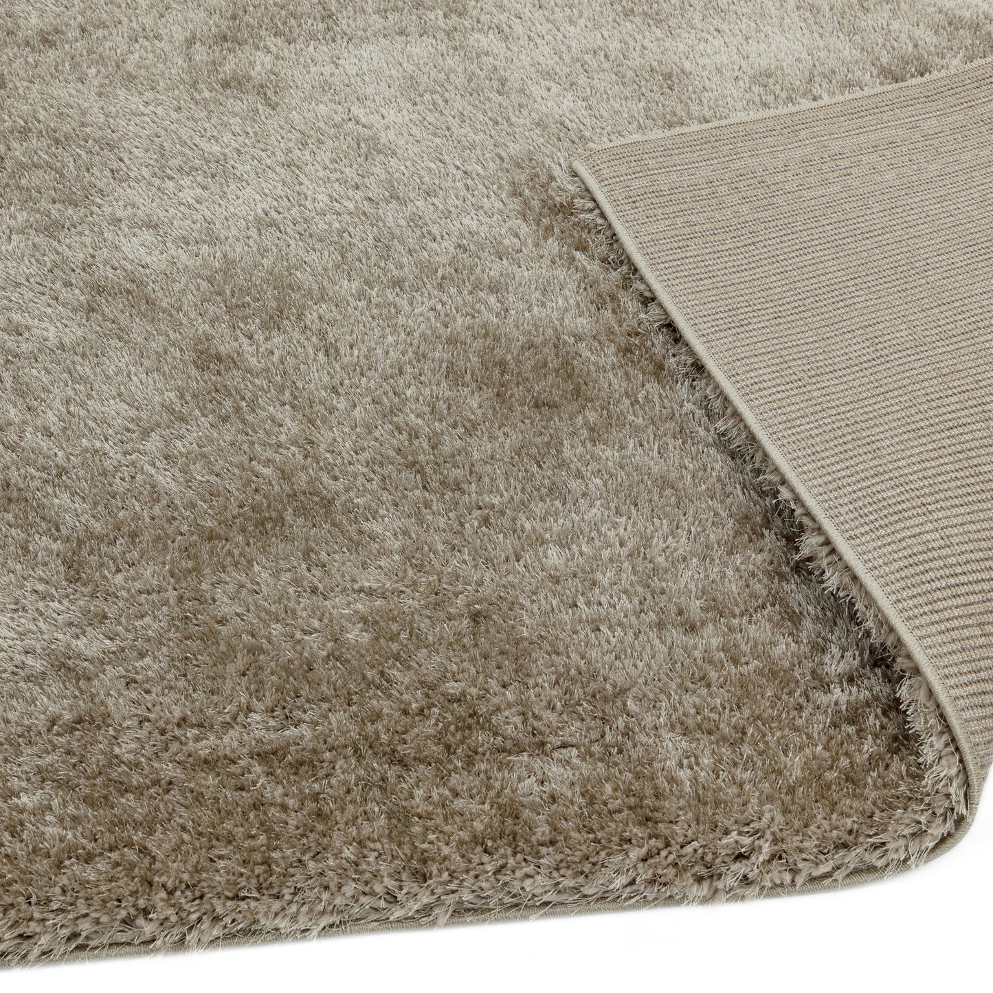 Payton Shaggy Soft Shimmer Rugs in Mink Beige