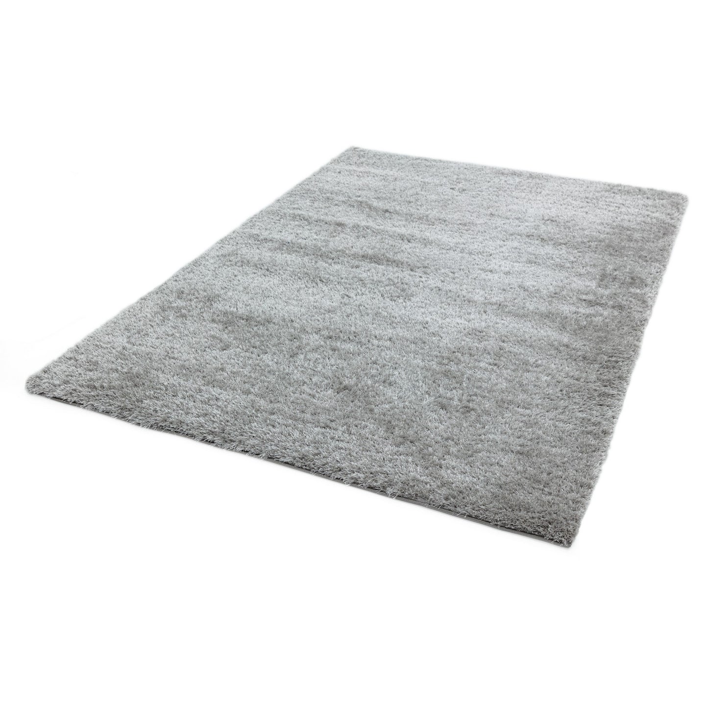 Payton Shaggy Soft Shimmer Rugs in Silver Grey
