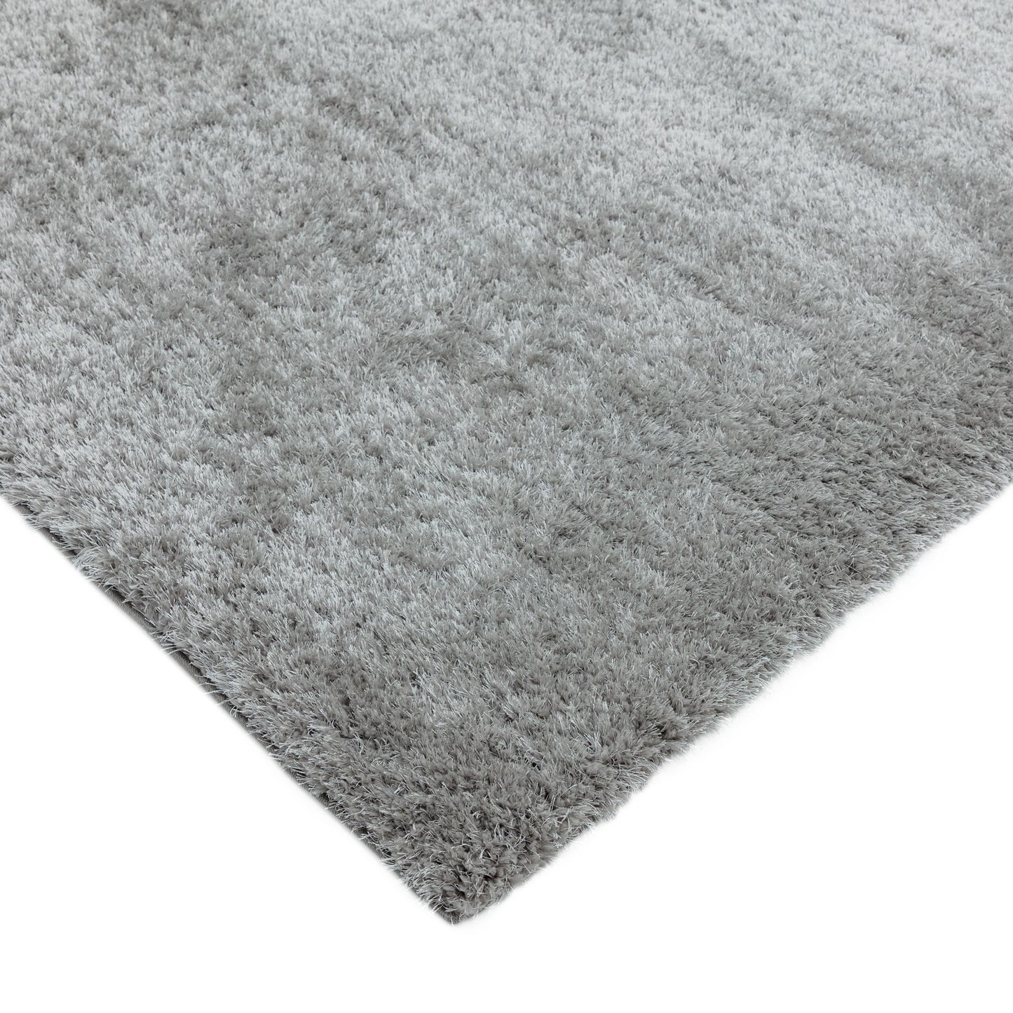 Payton Shaggy Soft Shimmer Rugs in Silver Grey