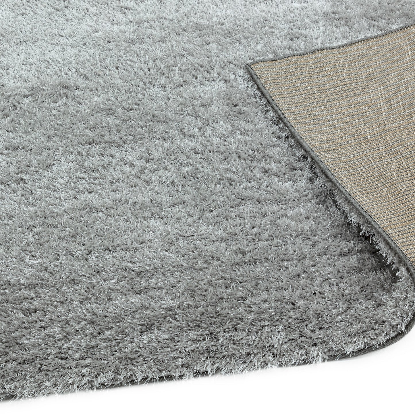 Payton Shaggy Soft Shimmer Rugs in Silver Grey
