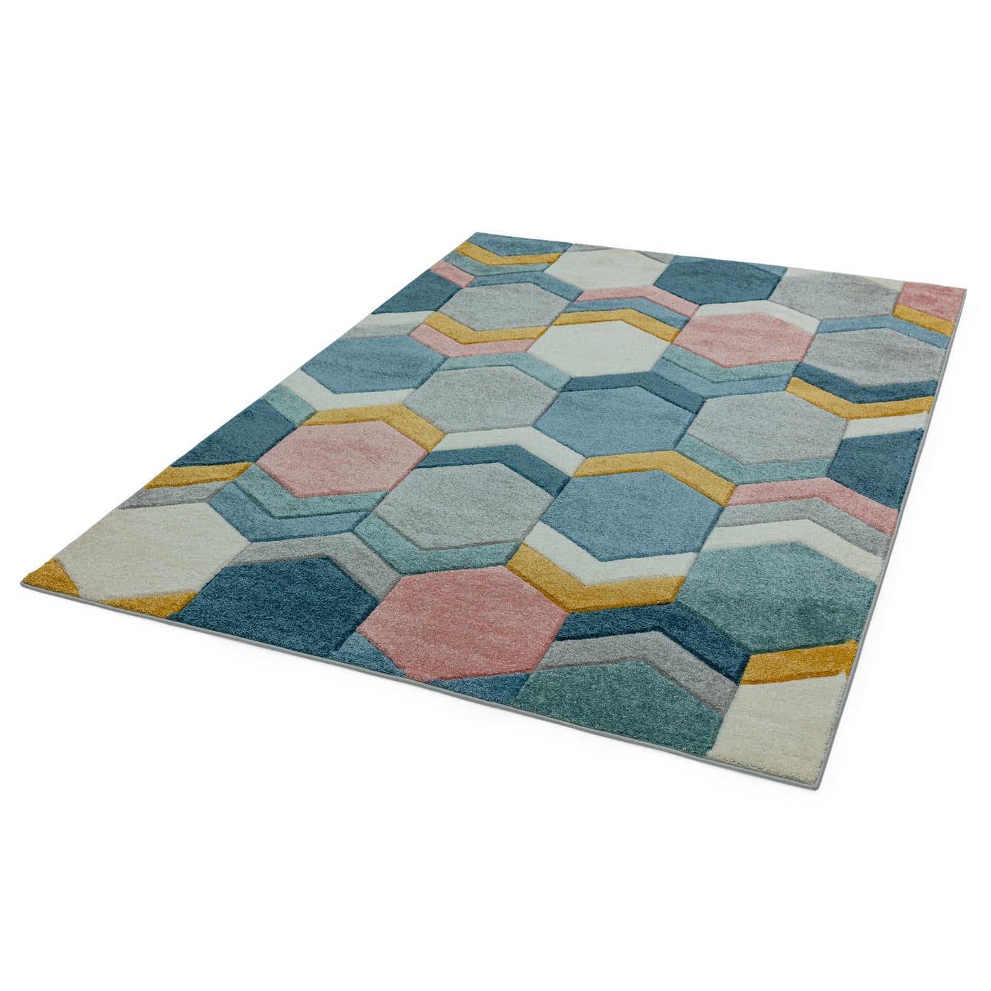 Sketch Hexagon Geometric Rugs in SK10 Pastel Multi