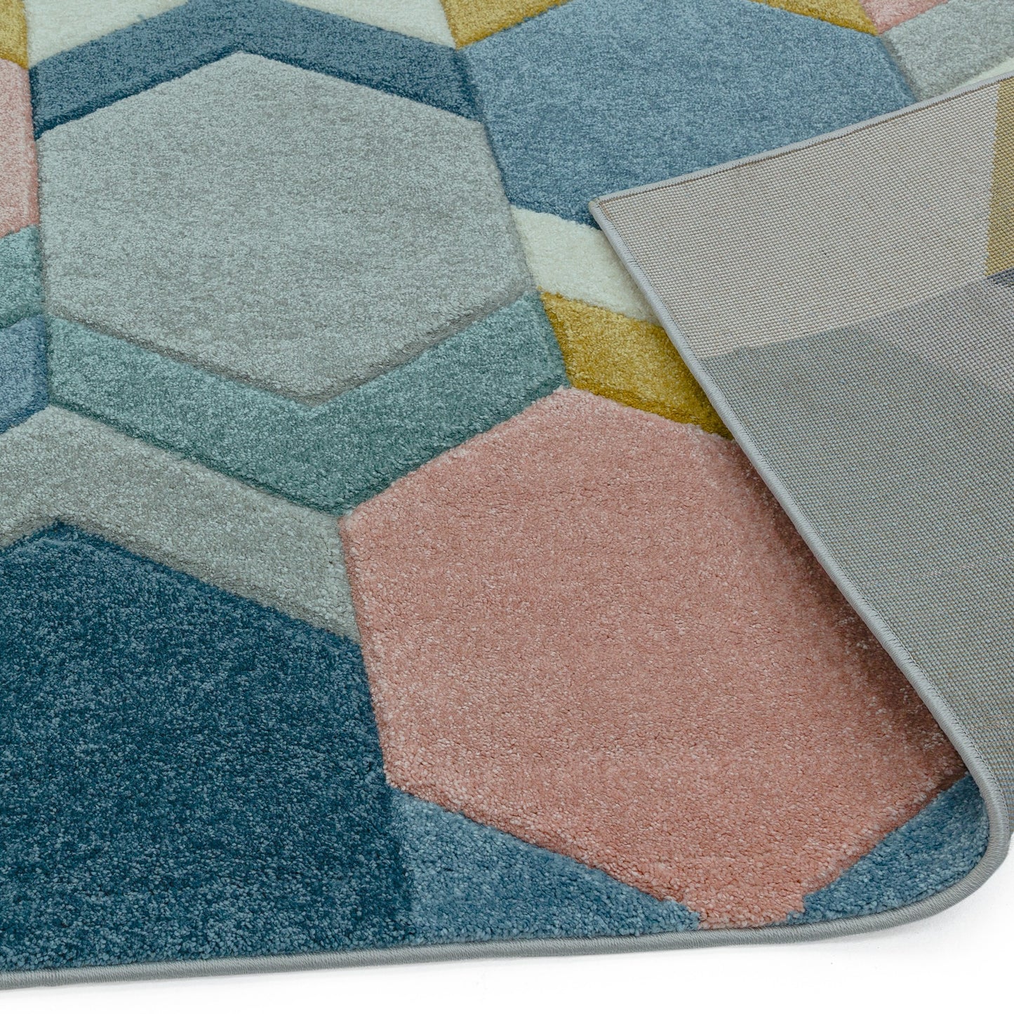 Sketch Hexagon Geometric Rugs in SK10 Pastel Multi
