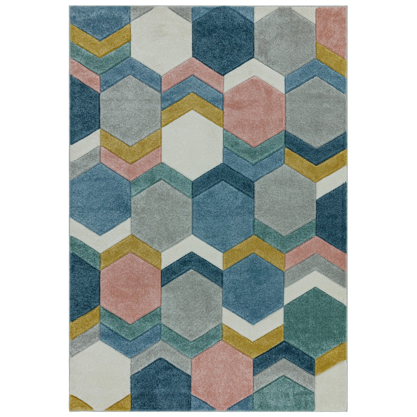 Sketch Hexagon Geometric Rugs in SK10 Pastel Multi