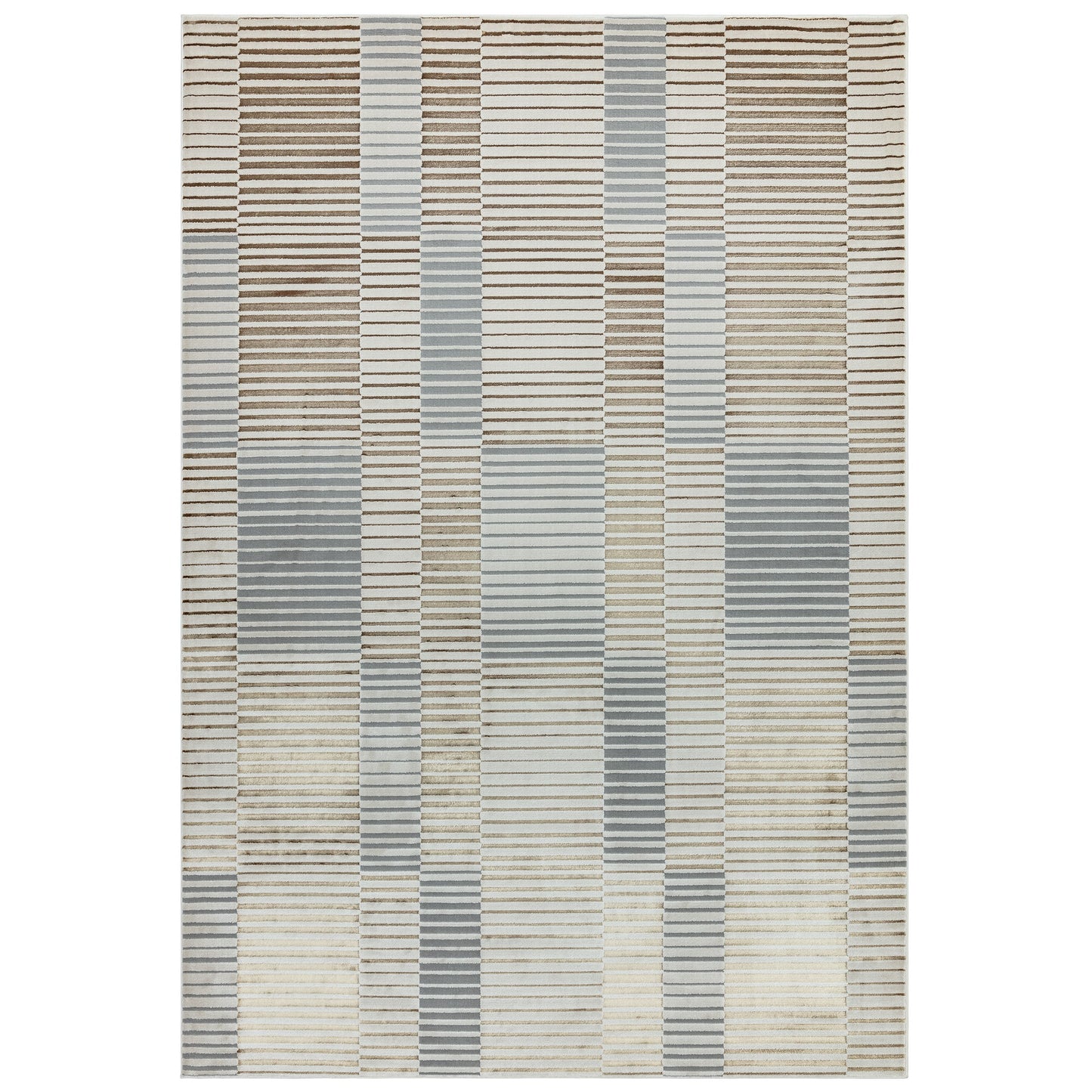 Aurora Ripple AU14 Geometric Rugs in Metallic Gold Silver