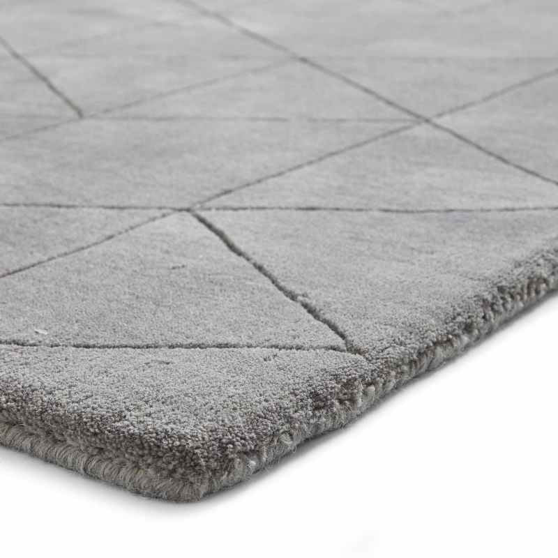 Kasbah KB2025 Geometric Wool Rugs in Grey