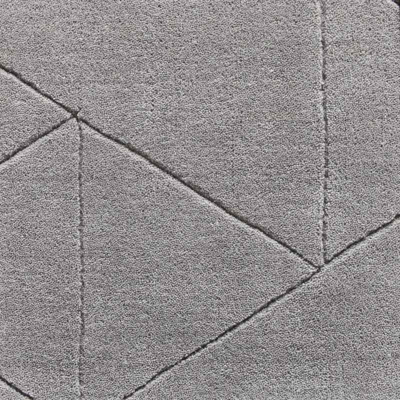 Kasbah KB2025 Geometric Wool Rugs in Grey
