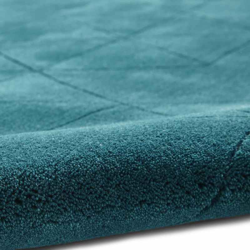 Kasbah KB2025 Geometric Wool Rugs in Jewel Green