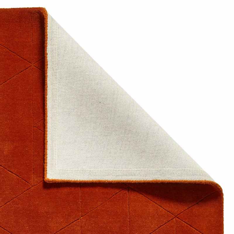 Kasbah KB2025 Geometric Wool Rugs in Terracotta Orange