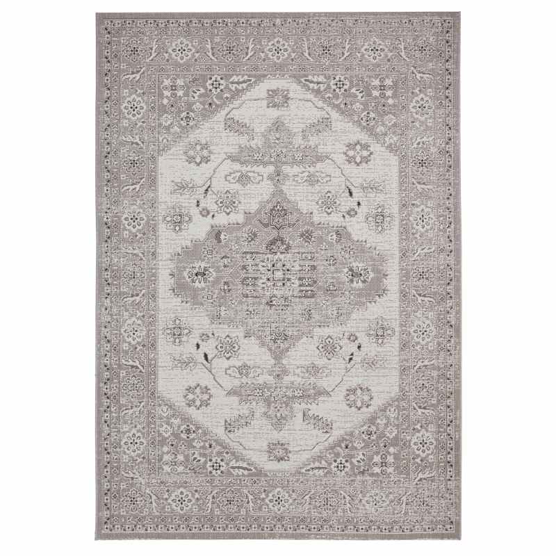 Miami 19517 Indoor Outdoor Traditional Rug in Grey Beige