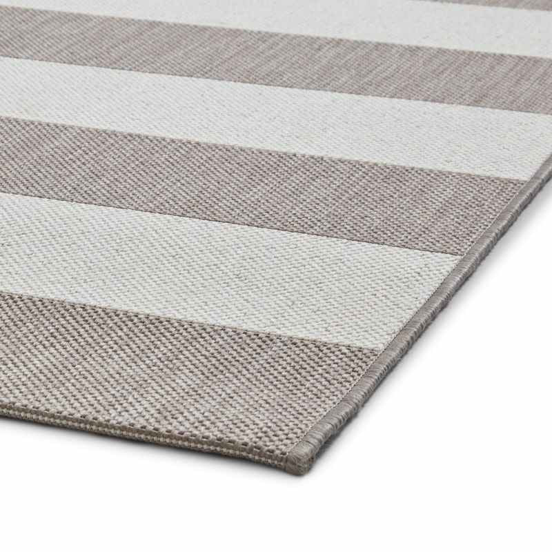 Santa Monica 48644 Indoor Outdoor Stripe Rug in Beige Cream
