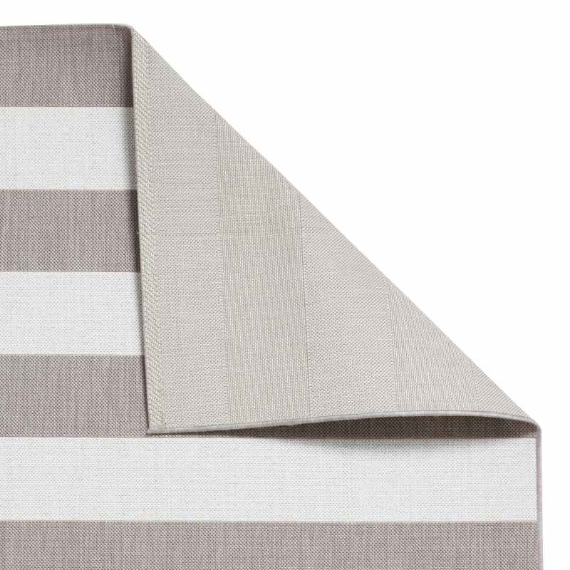 Santa Monica 48644 Indoor Outdoor Stripe Rug in Beige Cream