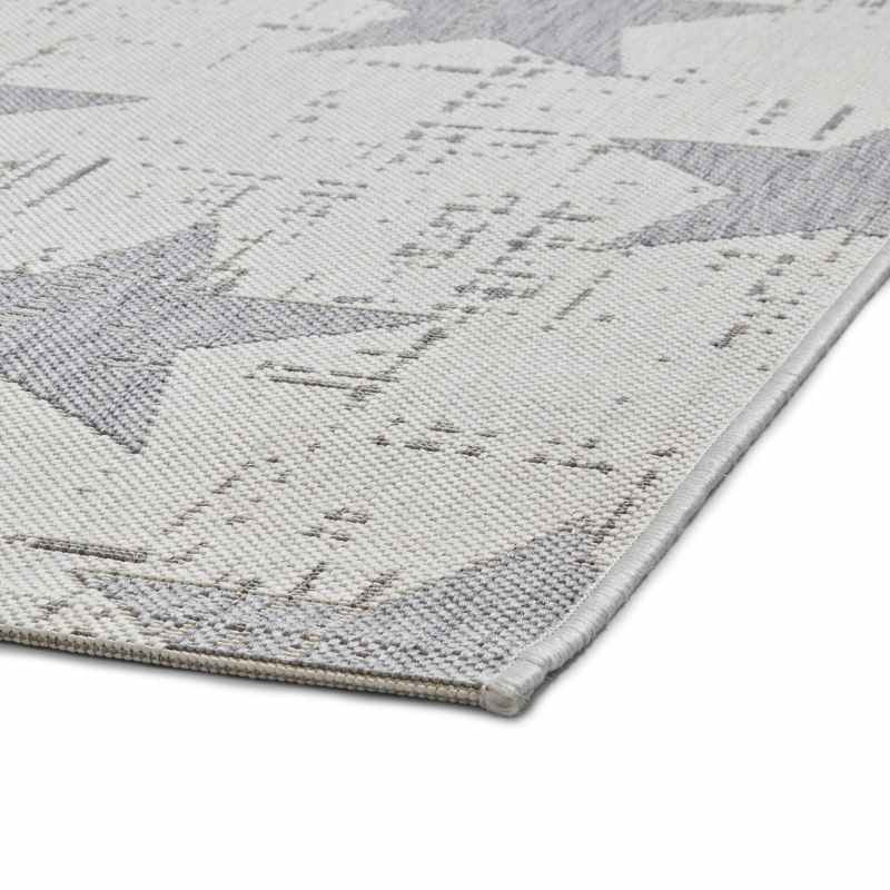 Santa Monica 48648 Indoor Outdoor Star Rug in Cream Grey