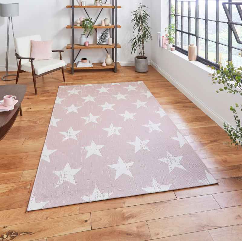 Santa Monica 48648 Indoor Outdoor Star Rug in Rose Cream
