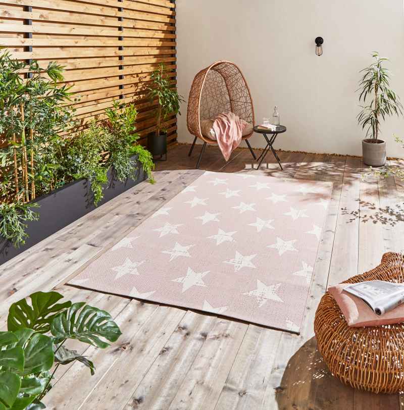 Santa Monica 48648 Indoor Outdoor Star Rug in Rose Cream