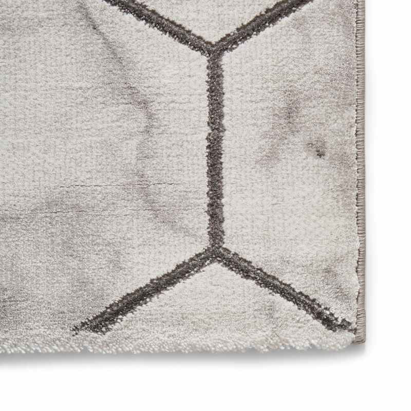 Craft NG719 Marble Effect Honeycomb Rugs in Grey Silver