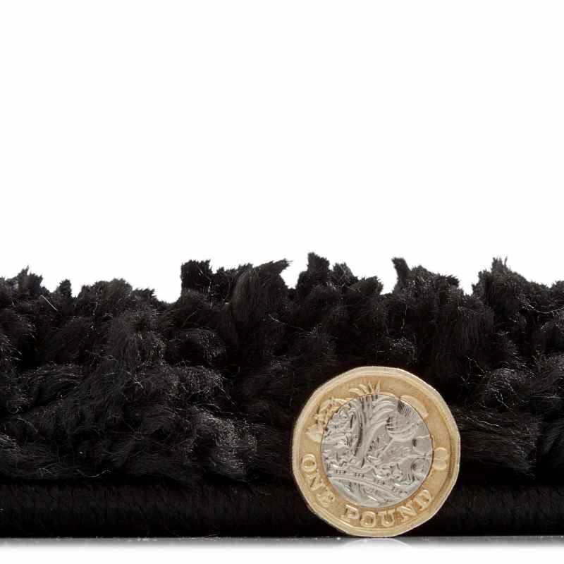 Sierra 9000 Plain Shaggy Rugs in Black