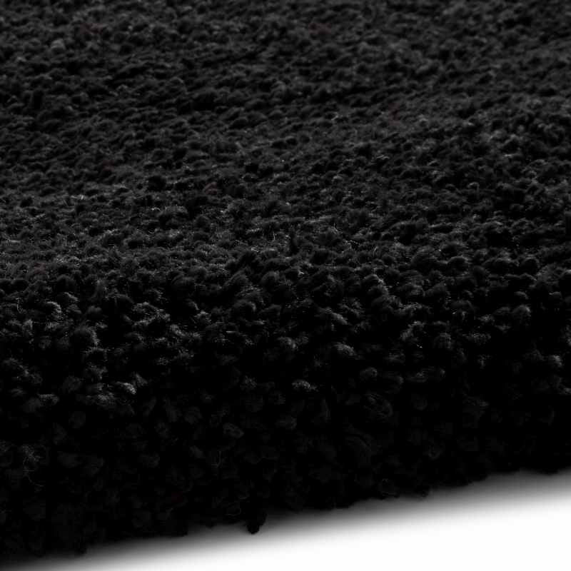 Sierra 9000 Plain Shaggy Rugs in Black