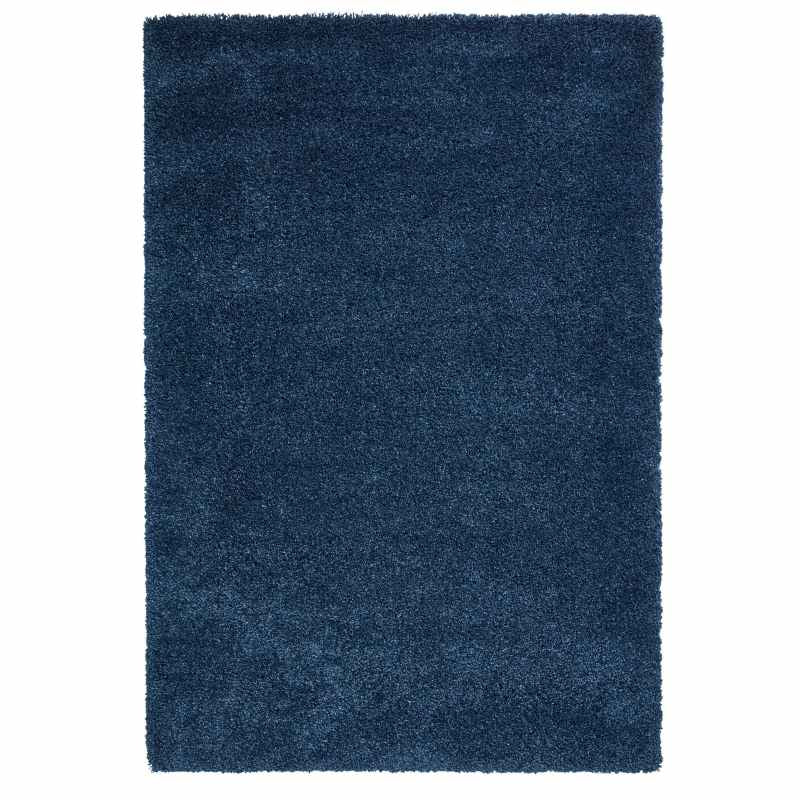 Sierra 9000 Plain Shaggy Rugs in Dark Blue
