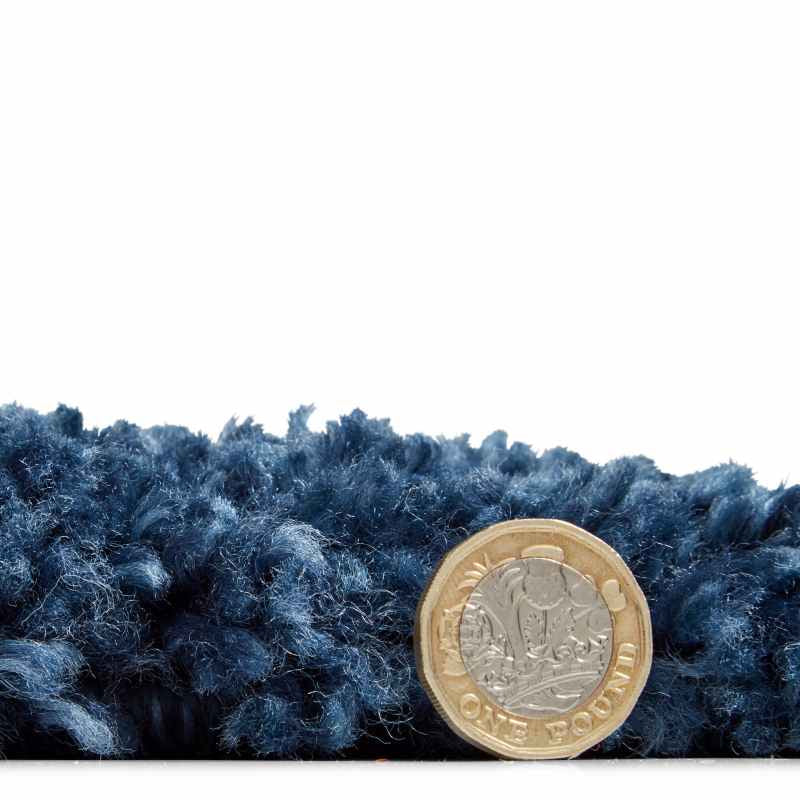 Sierra 9000 Plain Shaggy Rugs in Dark Blue