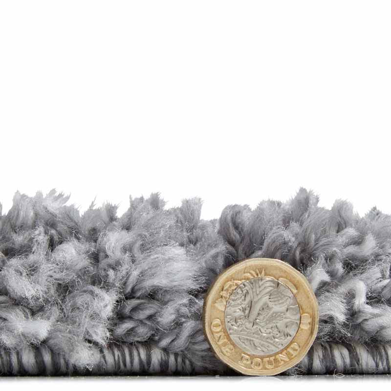 Sierra 9000 Plain Shaggy Rugs in Grey