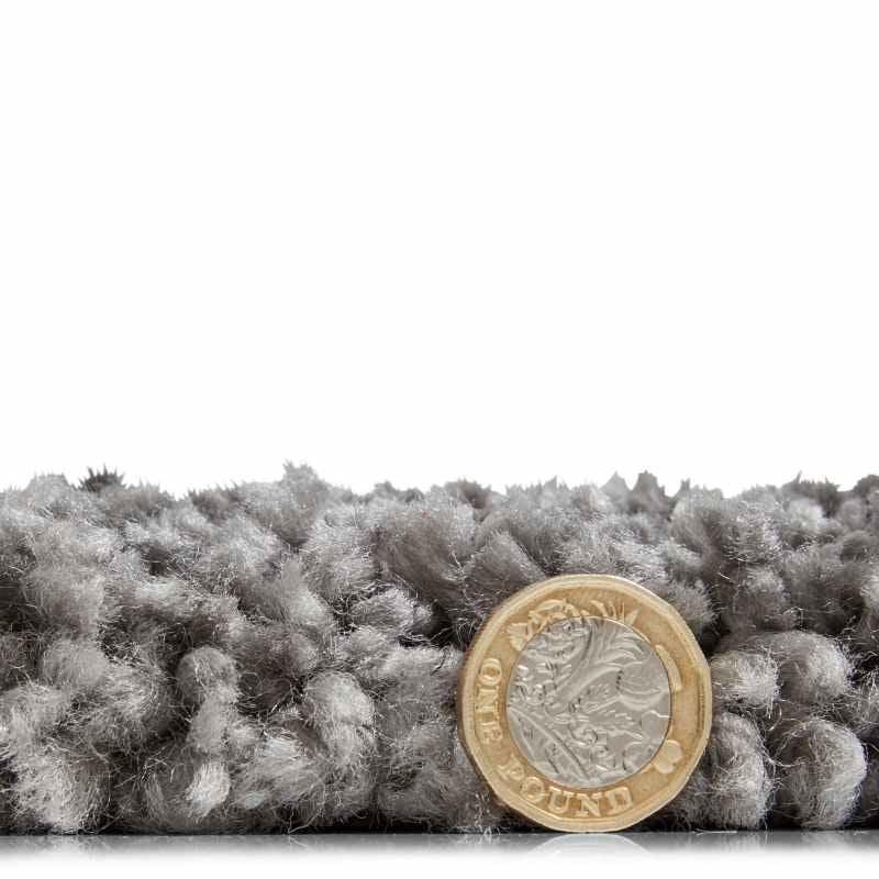 Sierra 9000 Plain Shaggy Rugs in Pebble Grey