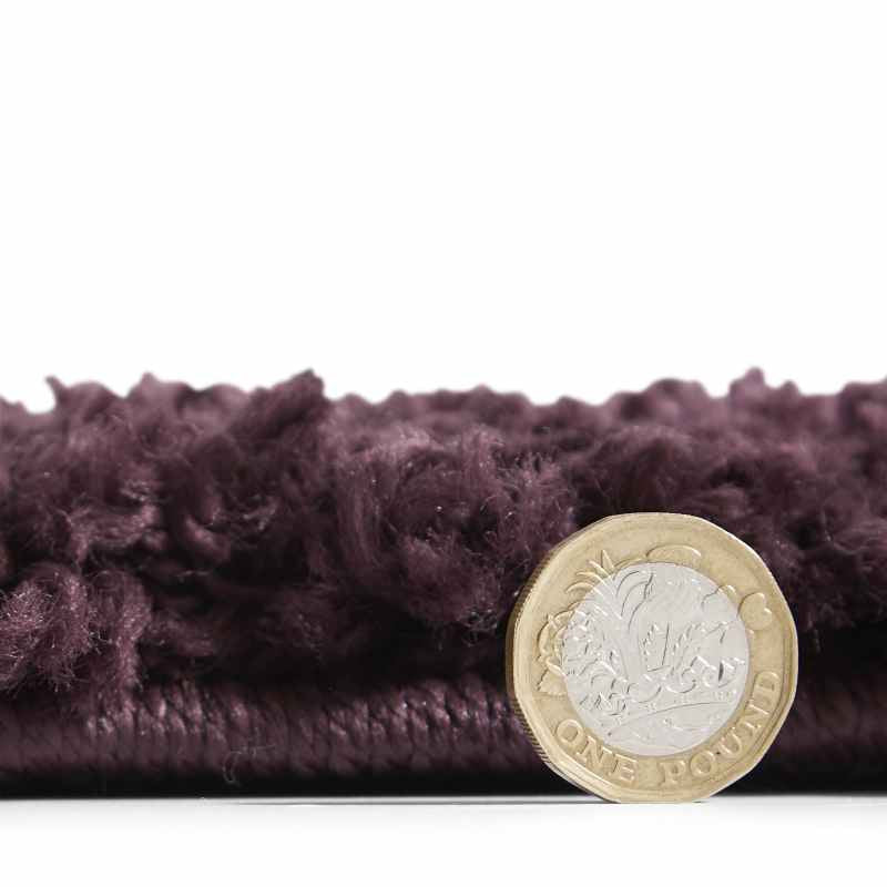 Sierra 9000 Plain Shaggy Modern Rugs in Purple