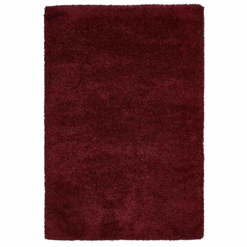 Sierra 9000 Shaggy Rugs in Ruby Red