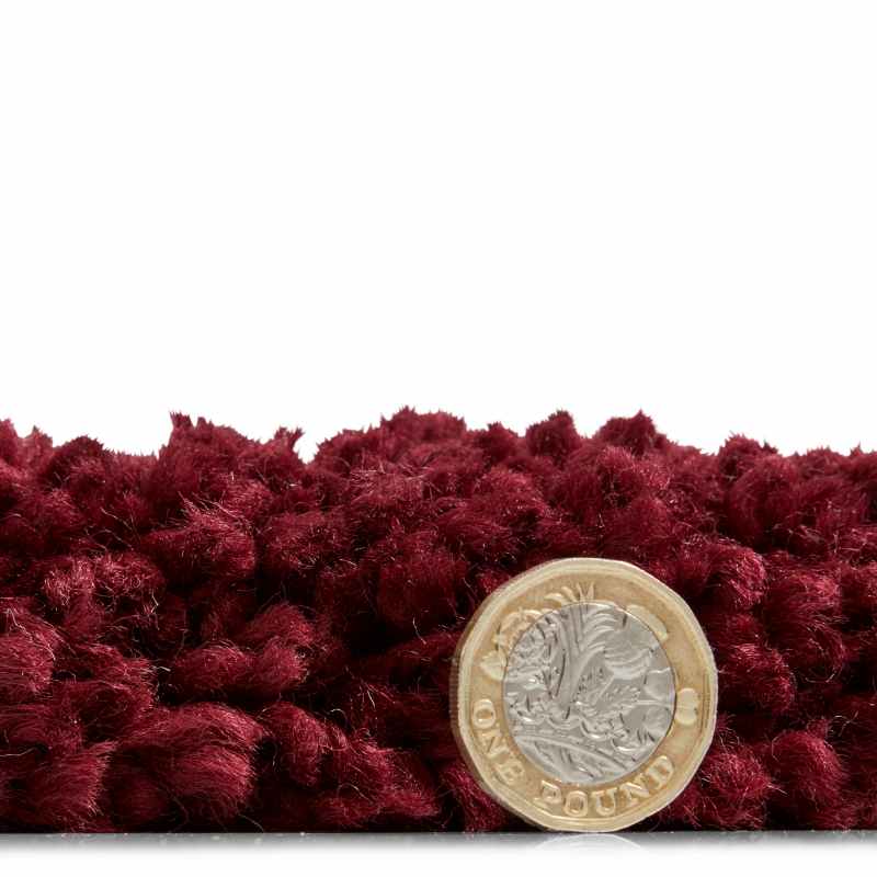 Sierra 9000 Shaggy Rugs in Ruby Red