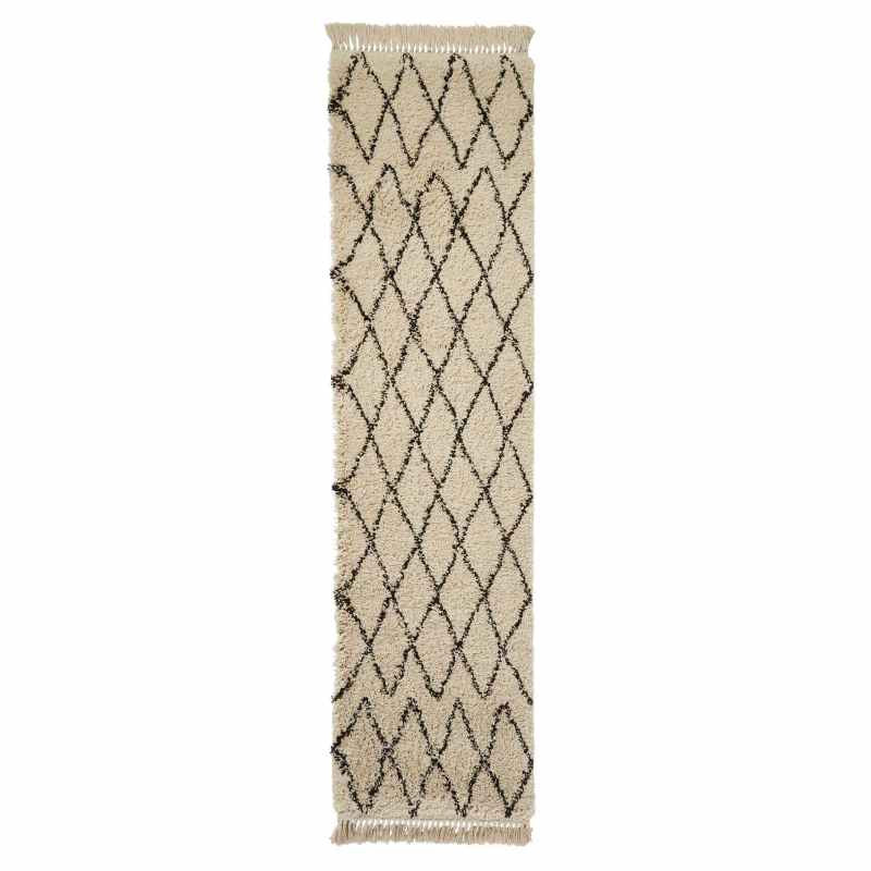 Boho 8280 Scandi Geometric Runner Rugs in Beige