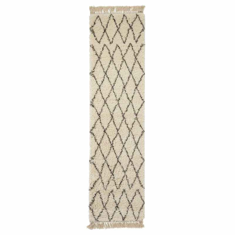 Boho 8280 Scandi Geometric Runner Rugs in Cream Grey