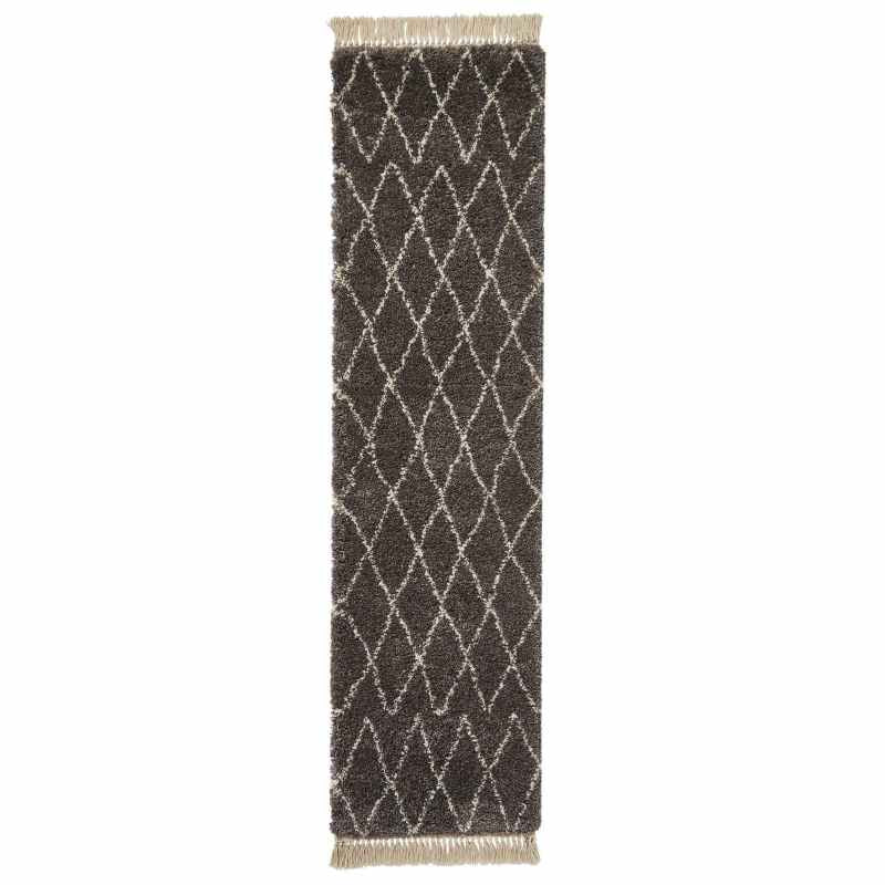 Boho 8280 Scandi Geometric Runner Rugs in Grey
