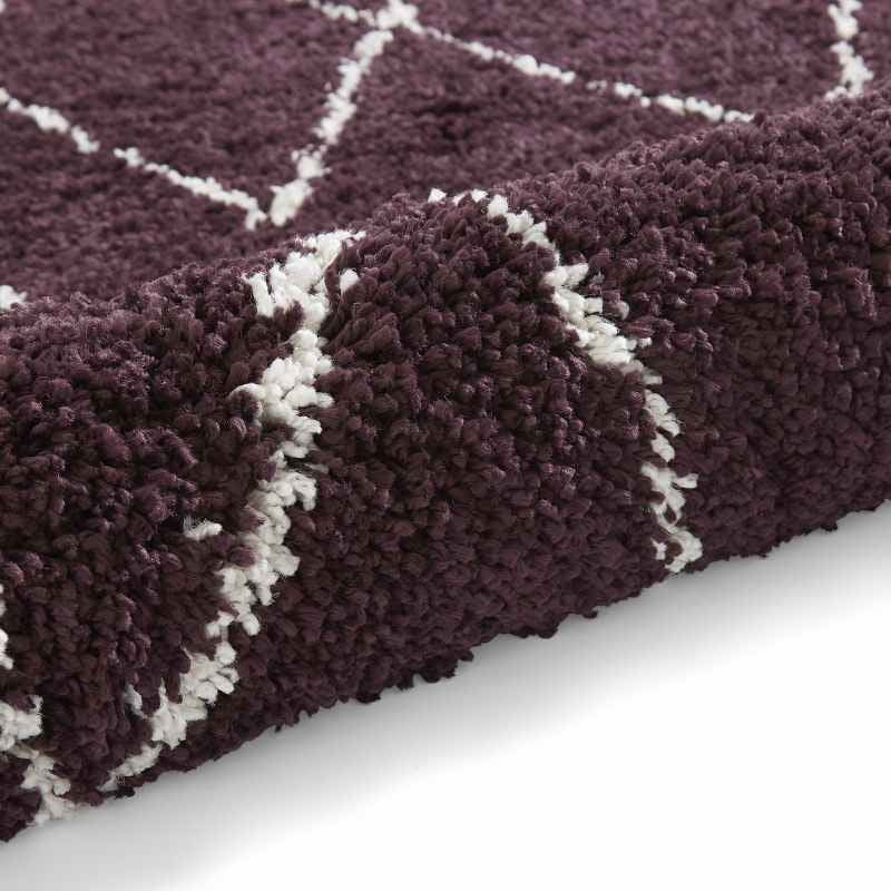 Boho 8280 Scandi Geometric Runner Rugs in Purple