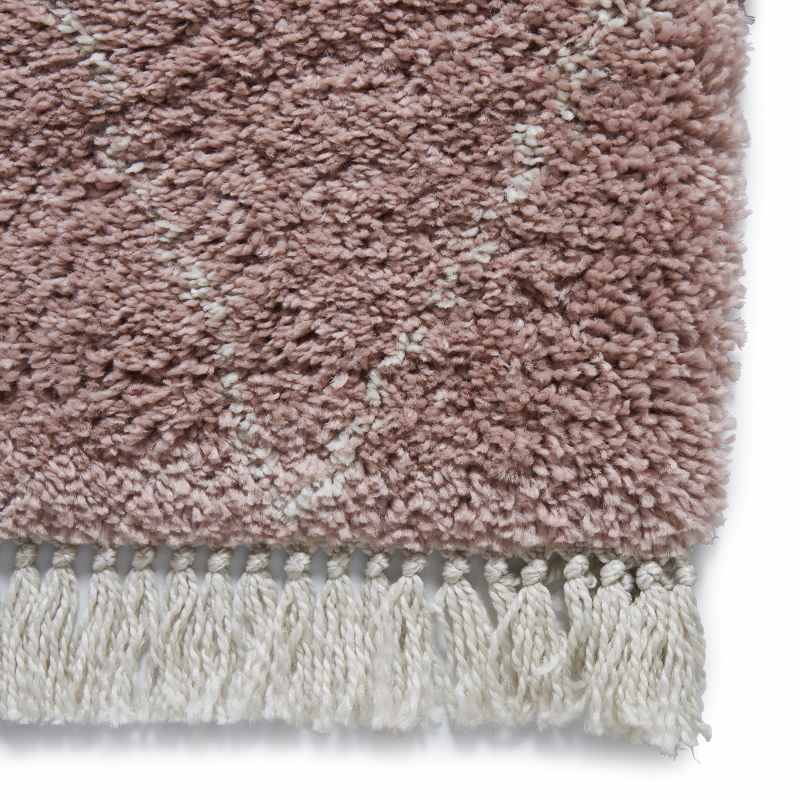 Boho 8280 Scandi Geometric Runner Rugs in Rose Pink