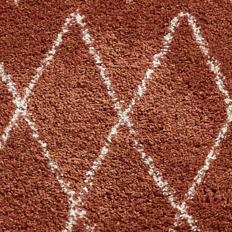 Boho 8280 Scandi Geometric Runner Rugs in Rust Orange