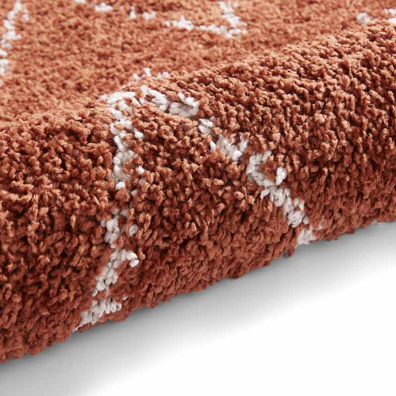 Boho 8280 Scandi Geometric Runner Rugs in Rust Orange