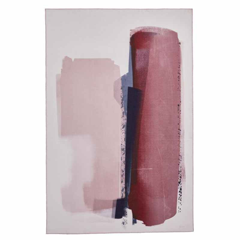 AB0151 Modern Abstract Rug by Michelle Collins in Rose Crimson Pink