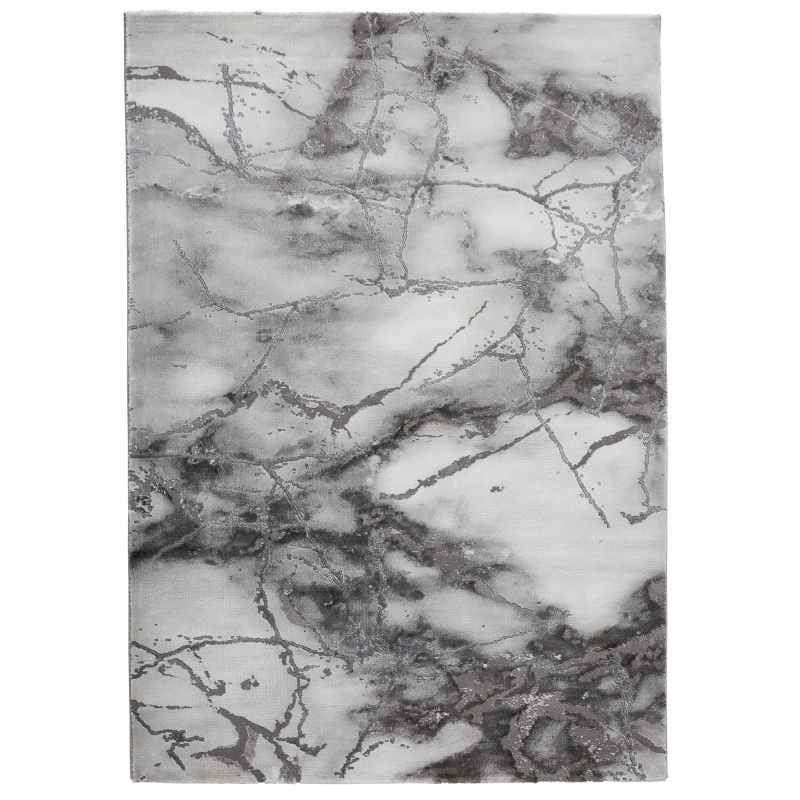 Craft 23270 Marble Effect Rugs in Ivory Silver