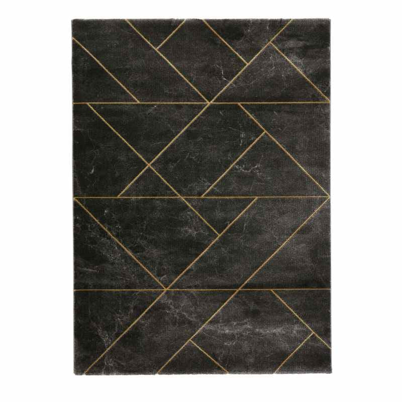 Craft 23486 Geometric Rugs in Dark Grey Gold