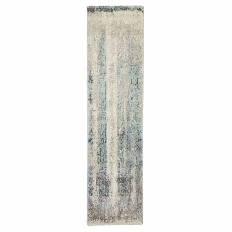 Brooklyn 8595 Abstract Hall Runner in Ivory Grey Blue