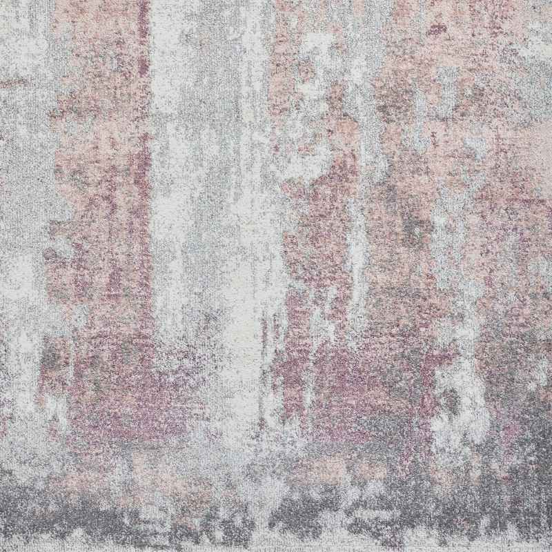 Brooklyn 8595 Abstract Hall Runner in Ivory Grey Pink