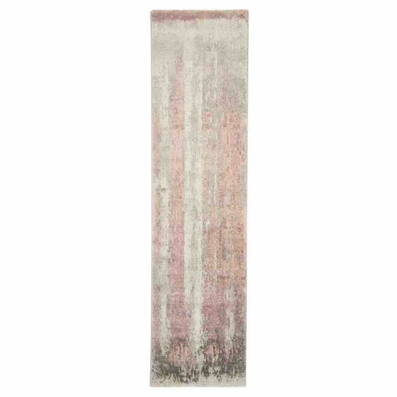 Brooklyn 8595 Abstract Hall Runner in Ivory Grey Pink