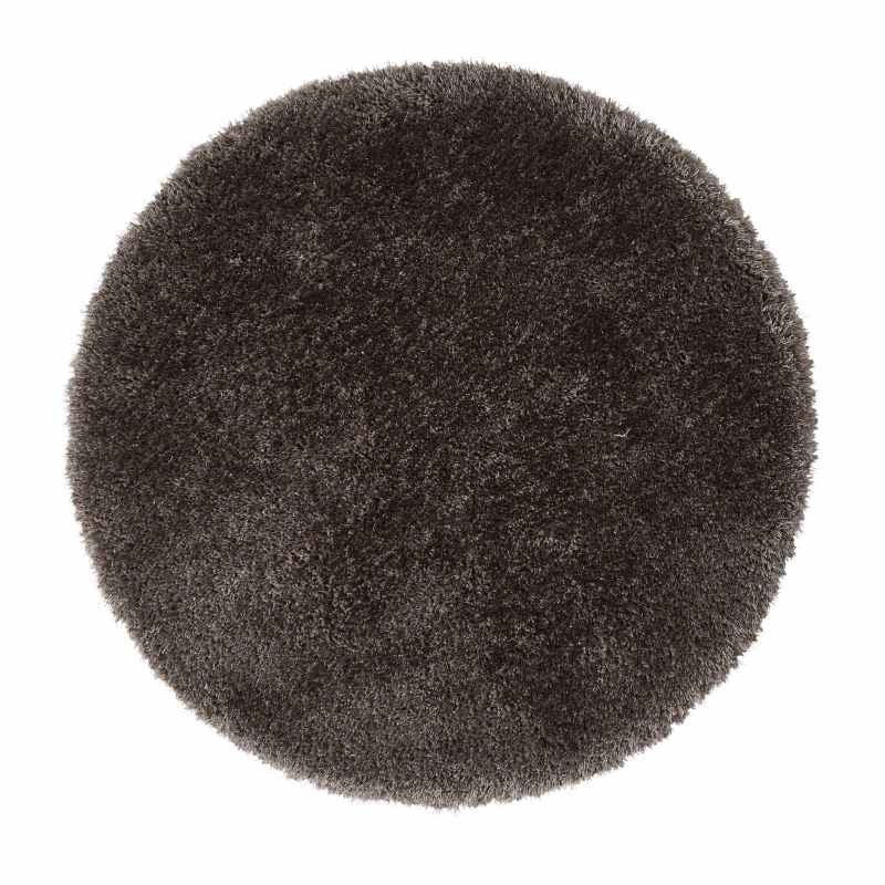 Montana Shaggy Round Circle Rugs in Dark Grey