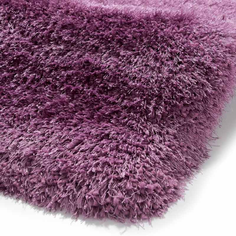 Montana Shaggy Round Circle Rugs in Lilac Purple