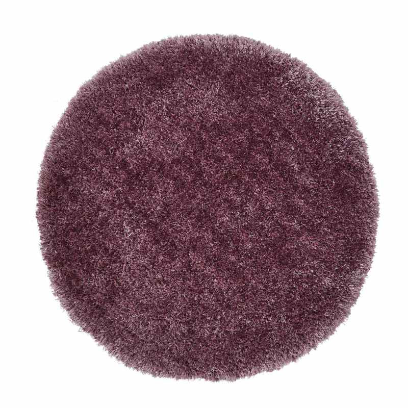 Montana Shaggy Round Circle Rugs in Lilac Purple