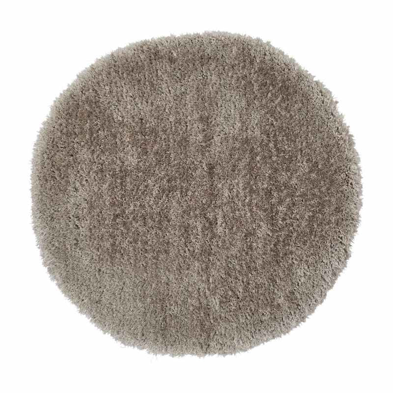 Montana Shaggy Round Circle Rugs in Silver Grey
