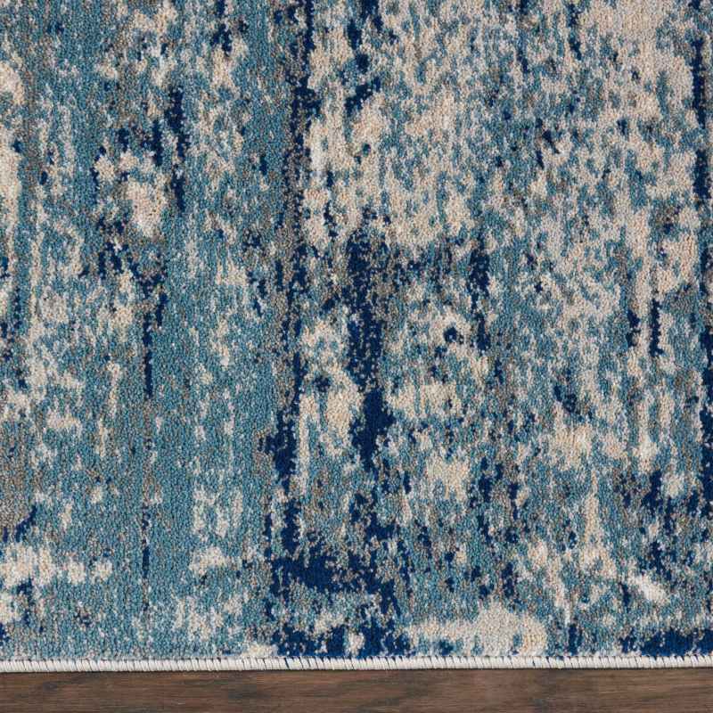 Maxell MAE16 Abstract Runner Rugs by Nourison in Ivory Blue