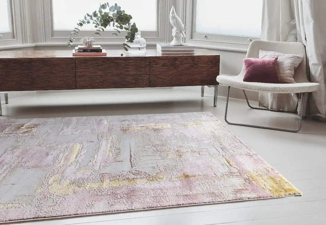 Asiatic orion or01 decor pink Ivory, Multicoloured, Pink Living Room Rug.